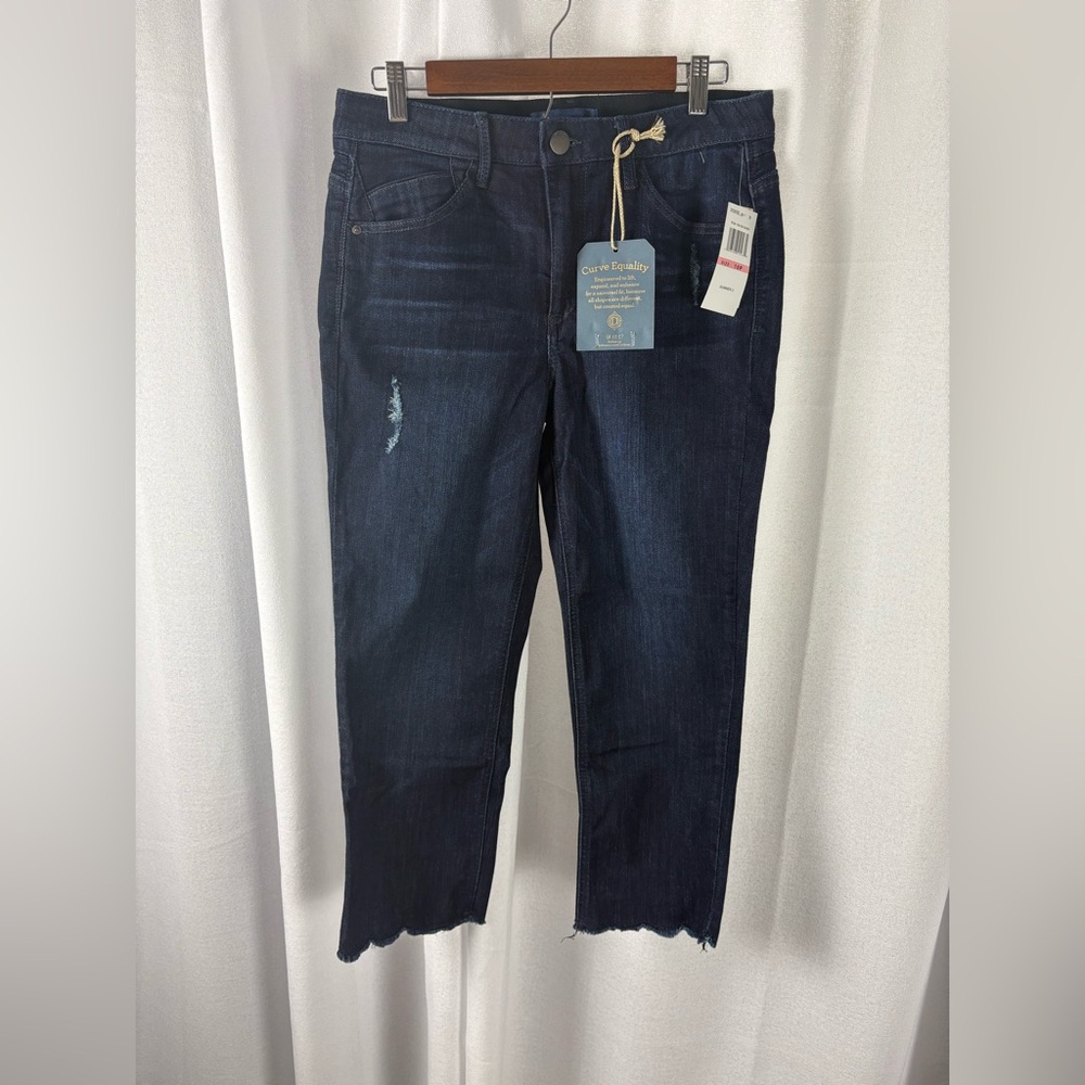 Democracy Ab Solutions High Rise Ankle Distressed Denim Jean size 10P Petite NWT